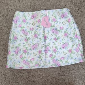 Sugar Thrillz Dollskill White Floral Blooming Polaroid Fever Mini Skirt